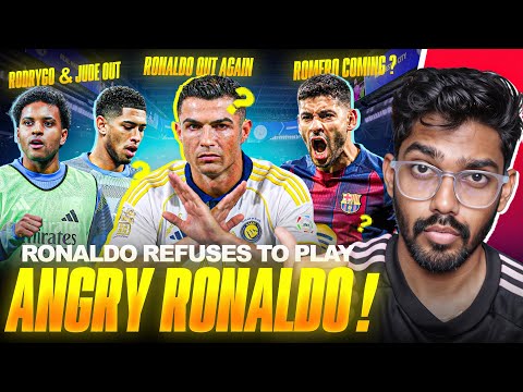 Ronaldo again OUT for Al-Nassr * i am angry* | Rodrygo out vs Benfica, Romero to Barca, Gavi Returns