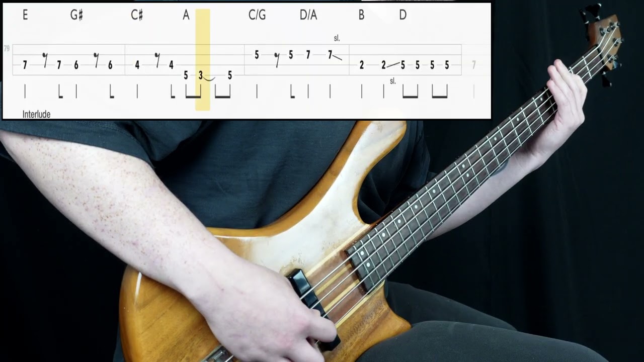 Nirvana - Lithium (Bass Cover) (Play Along Tabs In Video)