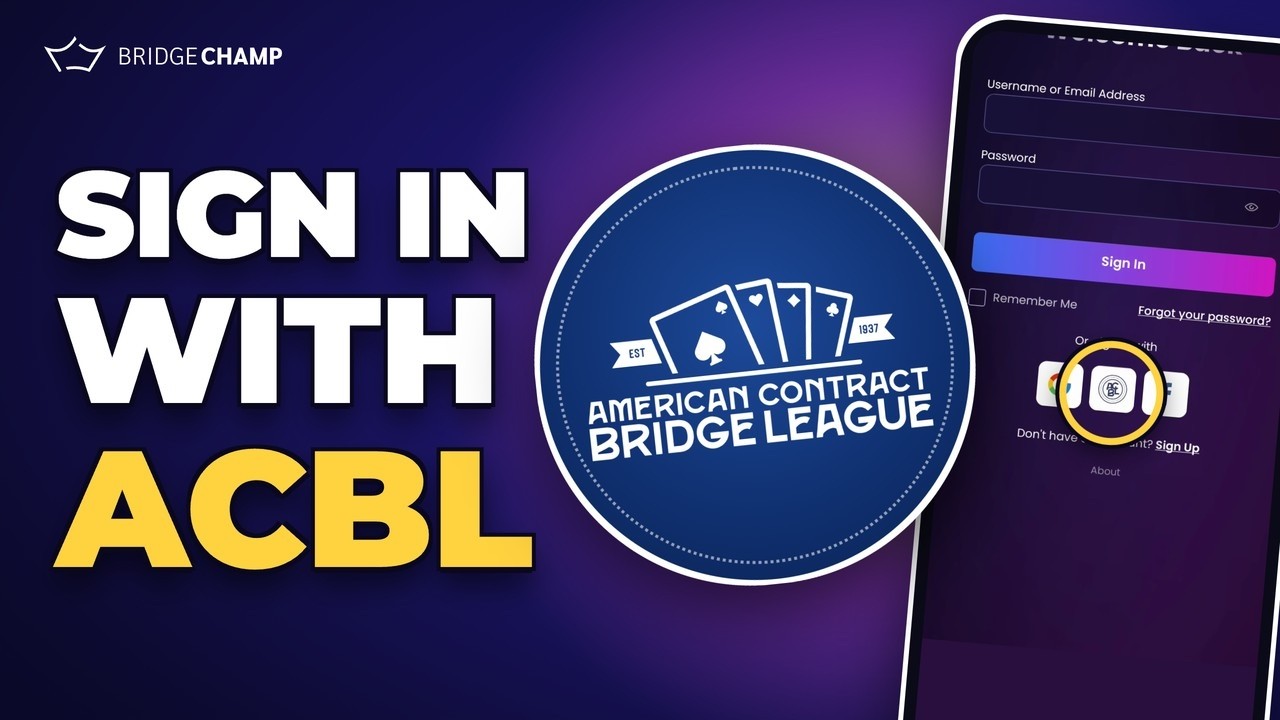 Video: sign in with ACBL in the Bridge Champ mobile app