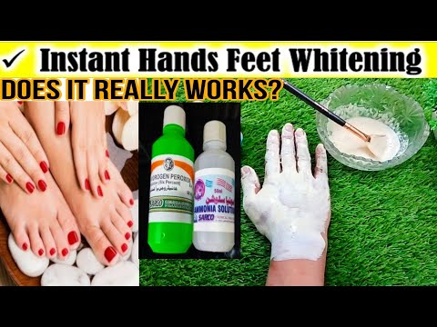 Hydrogen peroxide and Ammonia solution for skin whitening || hands , feet and full body bleach use