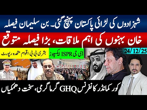 محمد بن سلیمان خان حمایت پر مجبور،MBZ پاکستان دورہ، کرائے پر سپاہی؟ کور کمانڈر کانفرنس، بشری بی بی