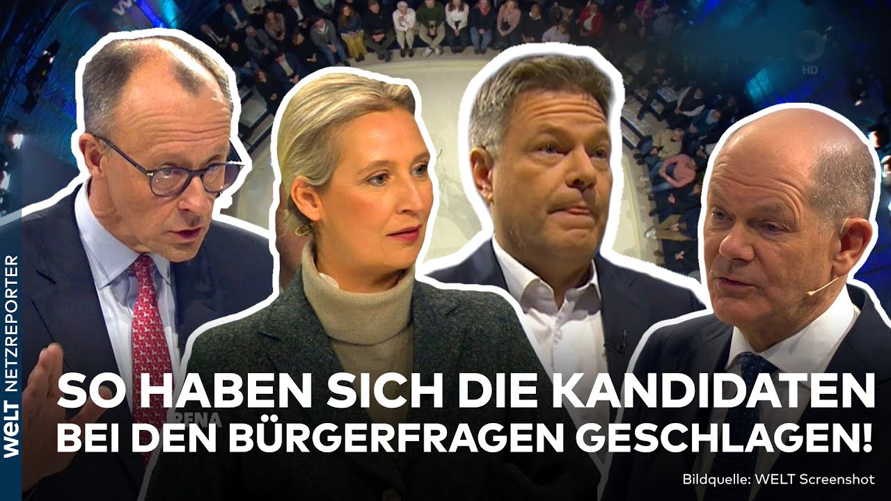 BUNDESTAGSWAHL: So haben sich Scholz, Weidel, Habeck und Merz in der Wahlarena geschlagen! | WELT