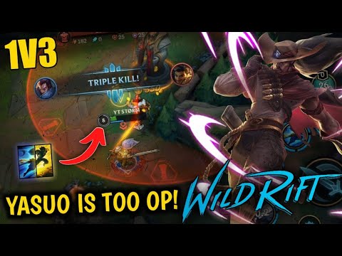 HOW TO DESTROY YOUR ENEMY USING YASUO IS TOO EASY!? 1V3 - WILD RIFT