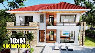 CASA CLASICA MODERNA 10X14 -- 4 DORMITORIOS RVL CASAS 2025 (DISEÑO 2 - 10)