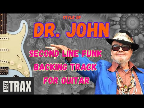 New Orleans Funk/Second Line Backing Track for Guitar - Style of Dr. John - Key of G, 80 BPM