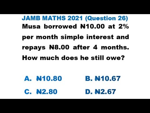 JAMB 2023: (Q. 26) | 2021 JAMB Mathematics Past Question and Answers | Trending video