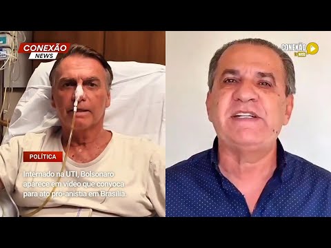 Vídeo: Internado na UTI, Bolsonaro aparece em vídeo que convoca para ato pró-anistia em Brasília.