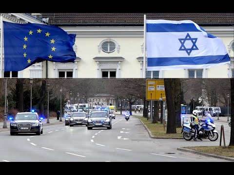 Ehrenposten - Israels Präsident - Fahrzeugkonvoi