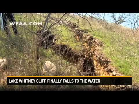 Lake Whitney cliff finally falls to the water
