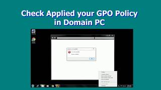 Check Applied your GPO Policy in Domain PC