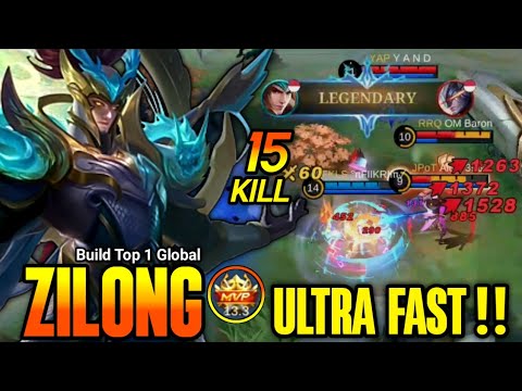LEGENDARY!! 15 Kills Monster Offlane Zilong Insane Attack Speed - Build Top 1 Global Zilong ~ MLBB
