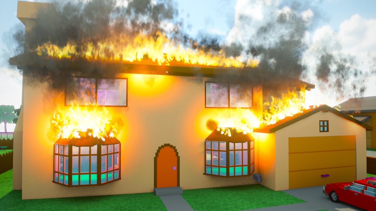 I SET the Simpsons house on fire with GAS CAN - Teardown