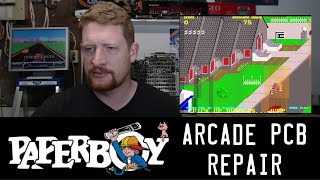 Paperboy Arcade PCB Repair - Lines Through the Sprites!
