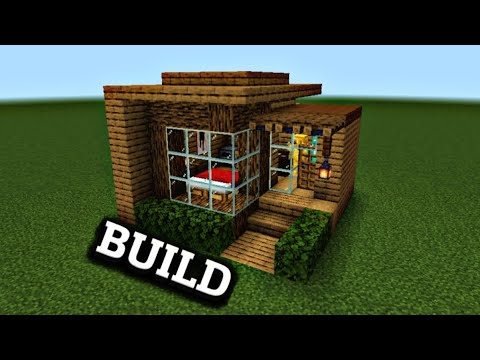 Minecraft: building a small survival wooden house:tutorial