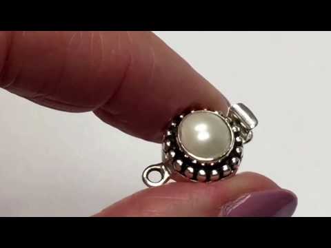 Sterling Silver Pearl Clasp with Beaded Edge Product Showcase