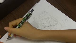 お絵描き動画　＃２オリキャラ１　下絵＋ペン入れ　名前募集　東方プロジェクト