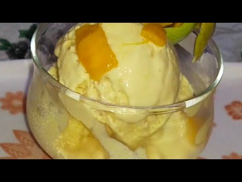 Homemade Mango Ice Cream /Only 3 ingredients by kitchen with Saleha