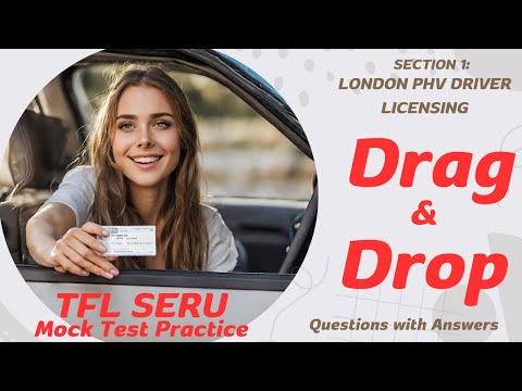 Drag and drop questions answers Section 1: London PHV Driver Licensing | Tfl Seru Mock test practice