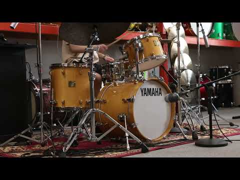 1990s Yamaha Maple Custom Bop Drum Set 14x18 8x12 and 14x14
