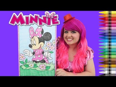 Coloring Minnie Mickey Mouse Clubhouse GIANT Coloring Page Crayons | COLORING WITH KiMMi THE CLOWN Video