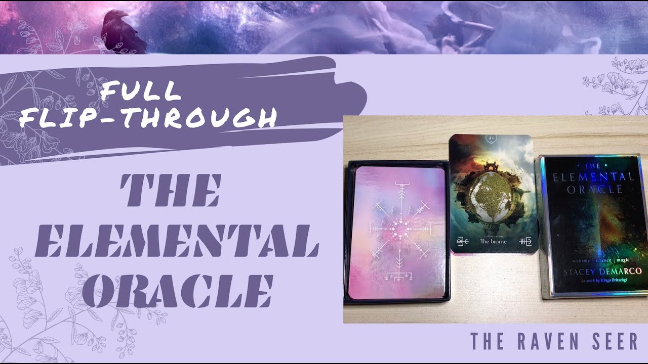 ELEMENTAL ORACLE CARDS: Full Flip-through! Holographic box, silver edging, gorgeous artworks! 💟💟 💟