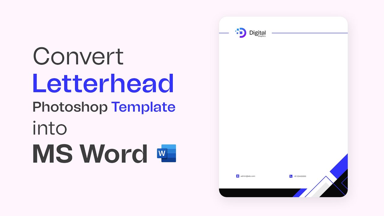 Convert letterhead photoshop template into MS Word