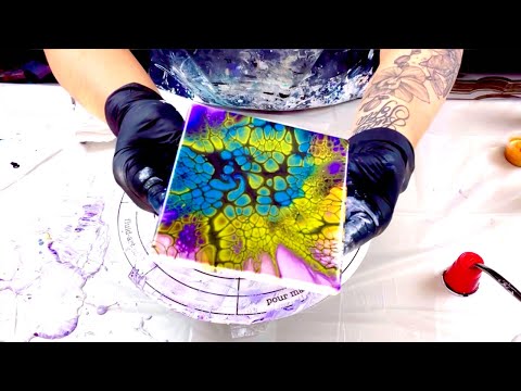 # 539 - GORGEOUS Cells 🫧 and PEACOCK 🦚 Colors! - Acrylic Pouring - Fluid Art