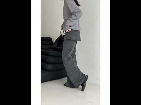 韓版時尚屁簾喇叭褲