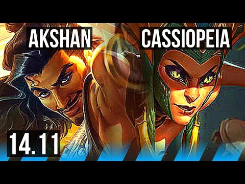 AKSHAN vs CASSIOPEIA (MID) | 10/1/4, Rank 6 Akshan, 6 solo kills, Godlike | BR Challenger | 14.11