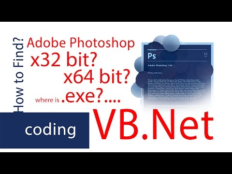 How to Find Photoshop is x32 or x64 bit ? | Photoshop VB.Net Coding