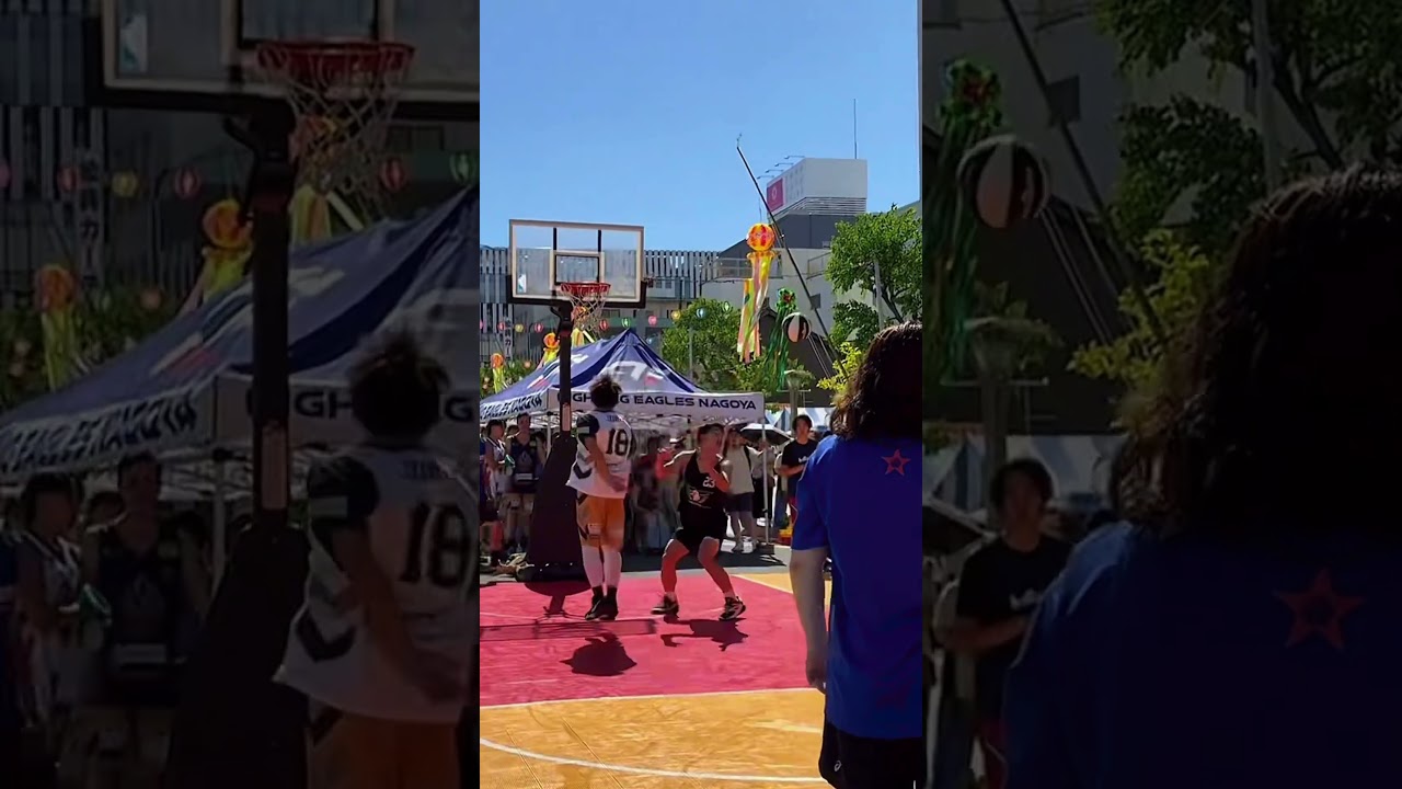 名古屋の七夕祭りでバスケ#バスケ #basketball #streetball #somecity #3x3 #七夕祭り