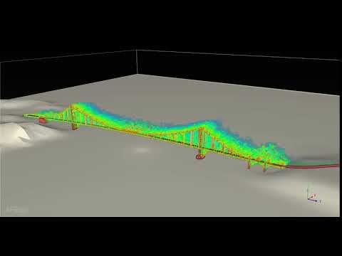 SIMULIA XFlow CFD Wind load on bridge structure