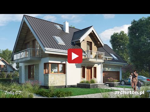 Projekt domu Zofia G2 - archeton.pl - z użytkowym poddaszem 193,8 m2