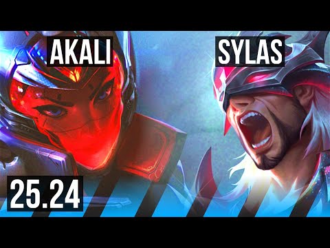 AKALI vs SYLAS (MID) | Perfect KDA: 15/0/3 | KR Master | 25.24