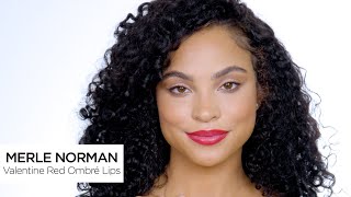 Merle Norman WINTER COLOR 2024 GET THE LOOK VALENTINE RED OMBRÉ LIPS