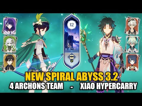NEW Spiral Abyss 3.2 | 4 Archons Team & C0 Xiao Hypercarry | Floor 12 9 Stars Clear | Genshin Impact