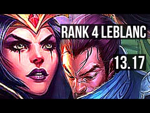 LEBLANC vs YASUO (MID) | Rank 4 LeBlanc, Quadra, Legendary, 17/4/9, Rank 14 | EUW Challenger | 13.17