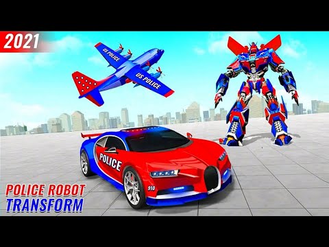US Police Car Robot Transform: Police Car Robot Transportation Game 2021 #2 - Android Gameplay