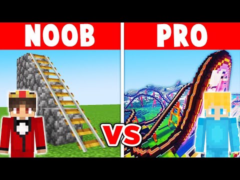 Minecraft NOOB vs PRO: RIESEN ACHTERBAHN BAU CHALLENGE ⛏