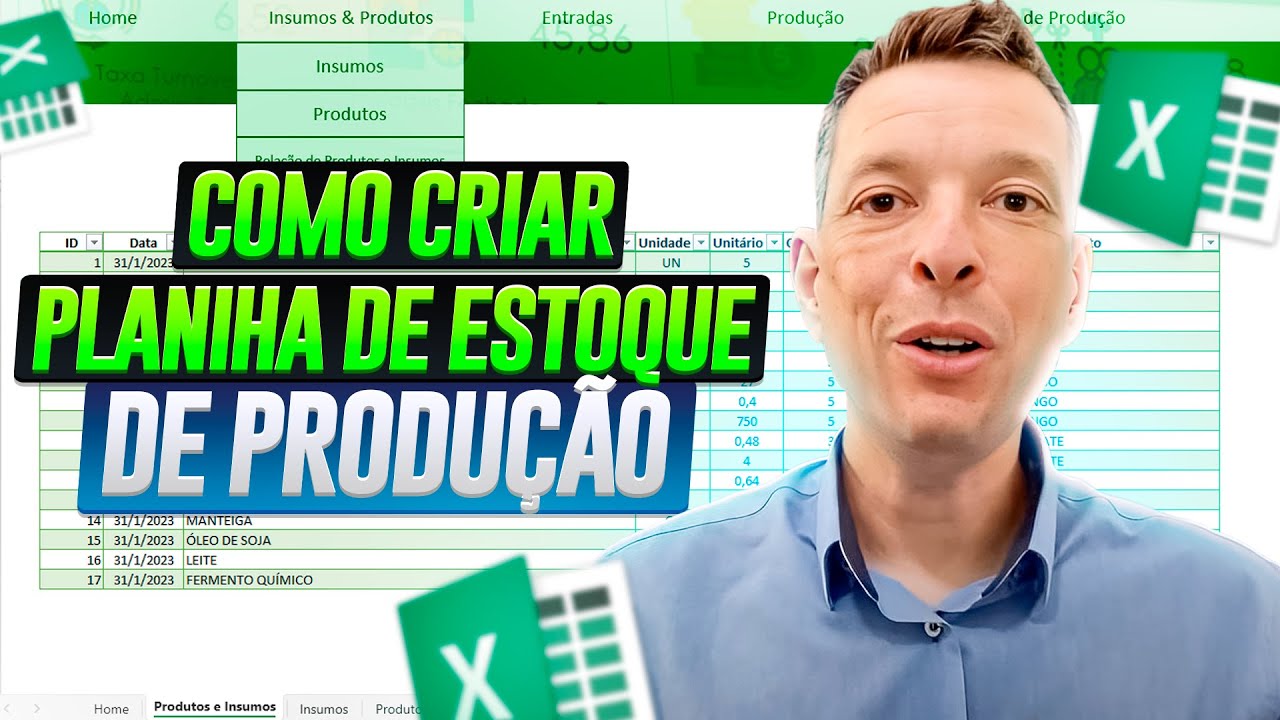 Como Criar Planilha de Estoque de Produção Grátis - Planilha Completa