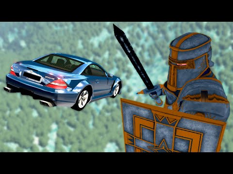 Beamng drive - Open Bridge Crashes over Giant Knight #2