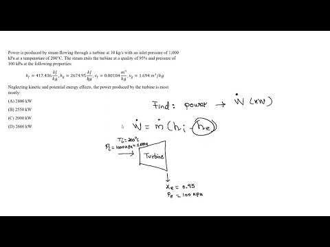 FE Exam Review - Fluid Mechanics - Turbine Work