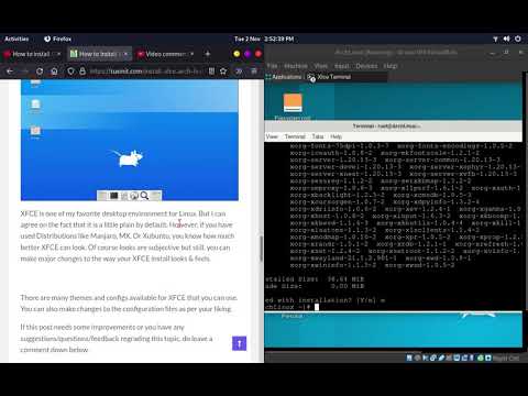 How to install a desktop environment in Arch Linux.