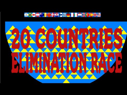 20 countries & 19 times elimination -marble race in Algodoo