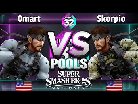 ULTIMATE 32 Pools - Bandits | 0mart (Snake) vs. Skorpio (Snake, Toon Link) - Smash Ultimate