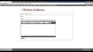 CKEditör kurulum ve kullanımı