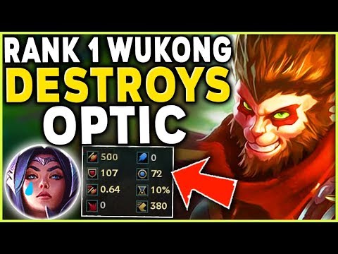 THE RANK 1 WUKONG DESTROYS OPTIC GAMING (FULL LETHALITY BUILD) - League of Legends