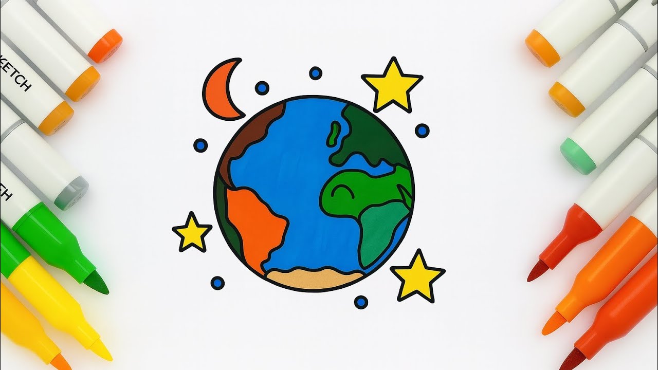 Drawing and Coloring the World Map 🌍 | Learn Continents for Kids | Kiddo Color Club