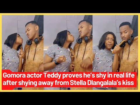 Gomora actor Teddy proves he’s shy in real life after shying away from Stella Dlangalala’s kiss