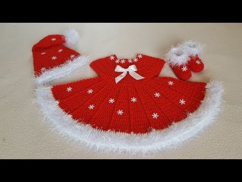 Cum crosetam costumas Craciunita - rochita crosetata / Tutorial pas cu pas